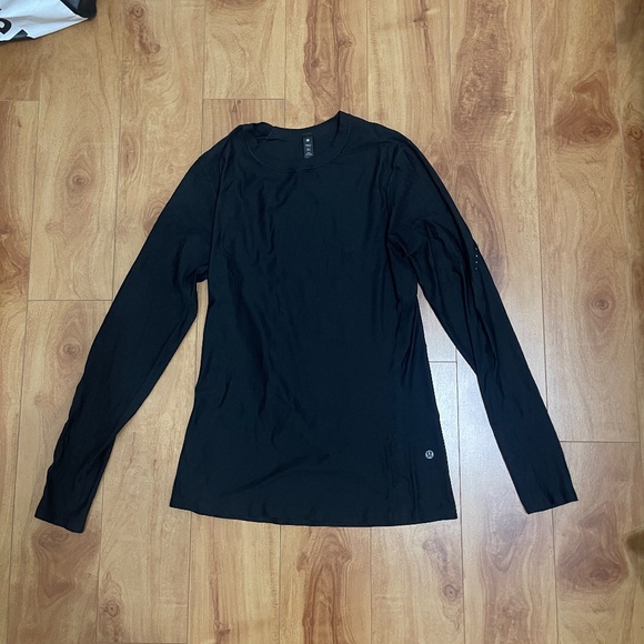 Lululemon Running Long Sleeve Tee Black New Without Tag Size Large - Picture 1 of 7